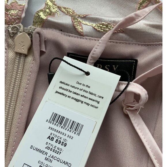 Lipsy womens dress New with tags party cocktails wedding pink gold jacquard shor - Picture 14 of 16